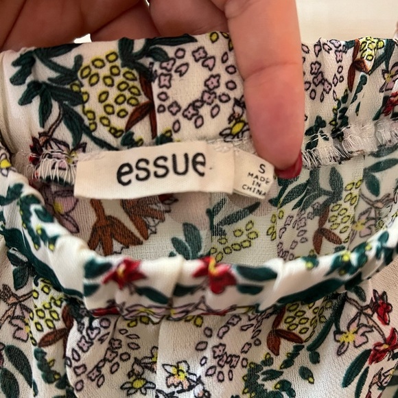 🔴 Essue Multicolor Floral Mini Dress Size Small Off the Shoulder - Picture 2 of 8